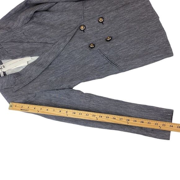 VERONICA BEARD Size 0 NWT Oria Dickey Jacket Blue White Herringbone Blazer - Picture 12 of 15
